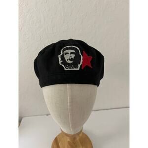 Che Guevara Cuba Black Tie-Back Cap Hat Red Star Revolutionary Style